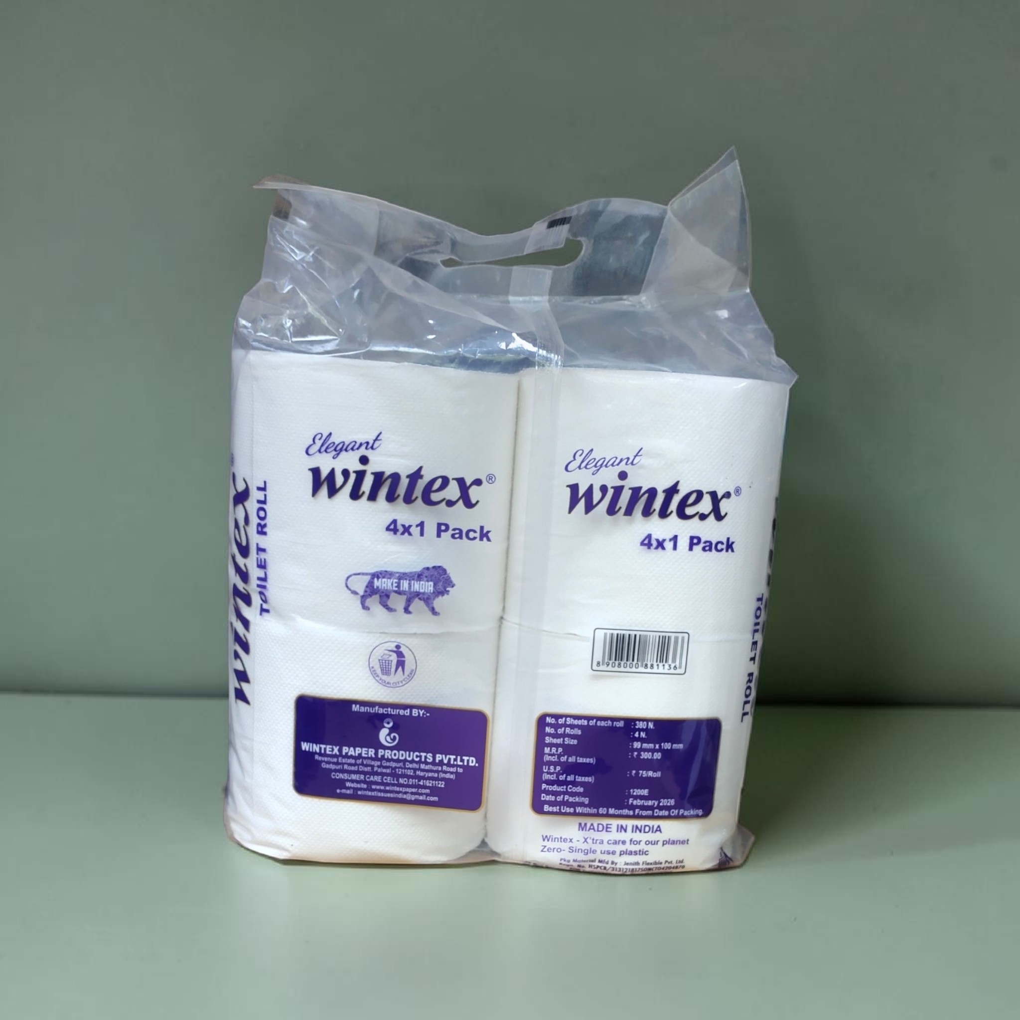 Wintex ELEGANT 2 Ply Extra Soft Toilet Paper Rolls (Pack Of 4)