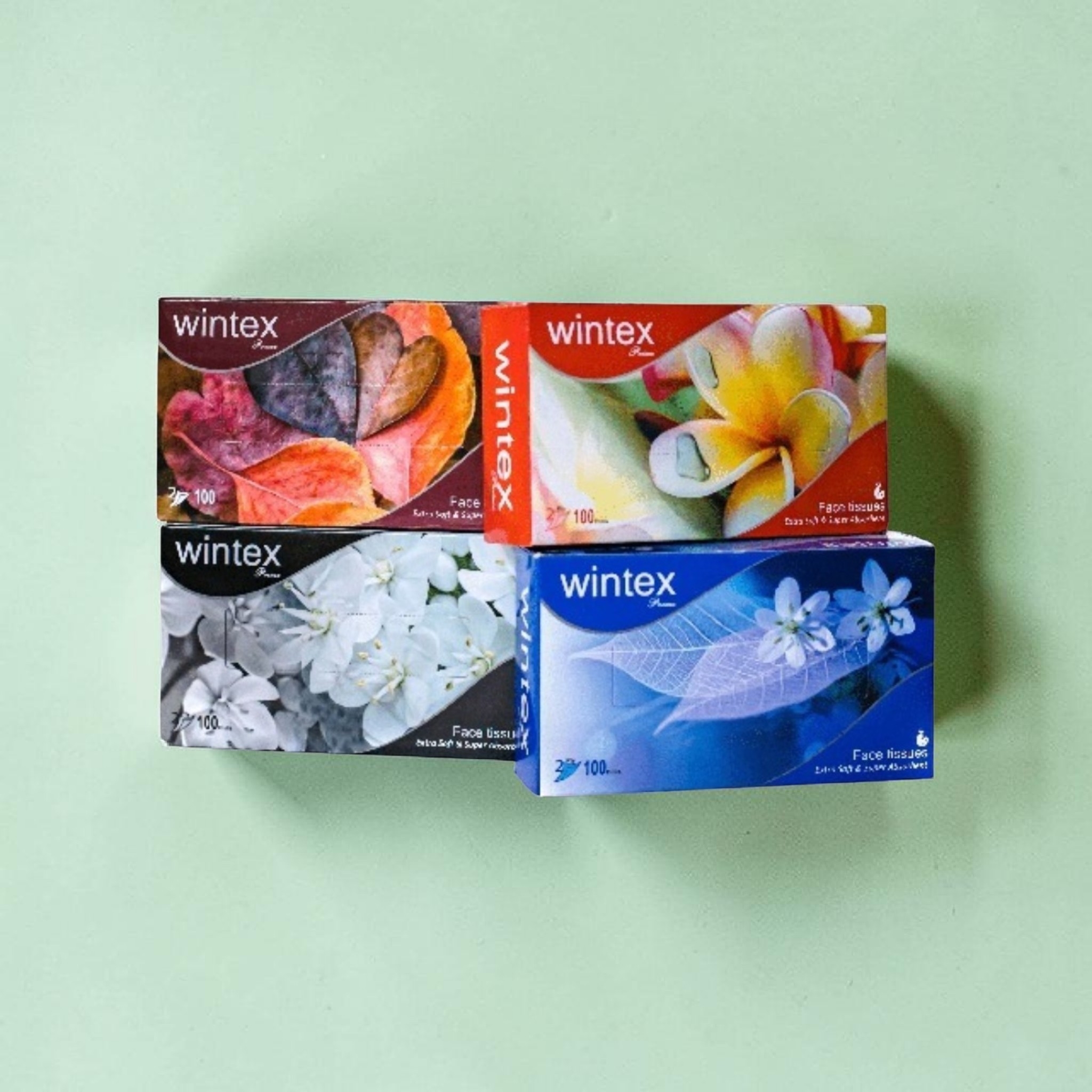 Wintex PRIME 2 Ply Facial Tissue (Pack of 4 boxes, 200 Sheets/100 Pulls per Box)