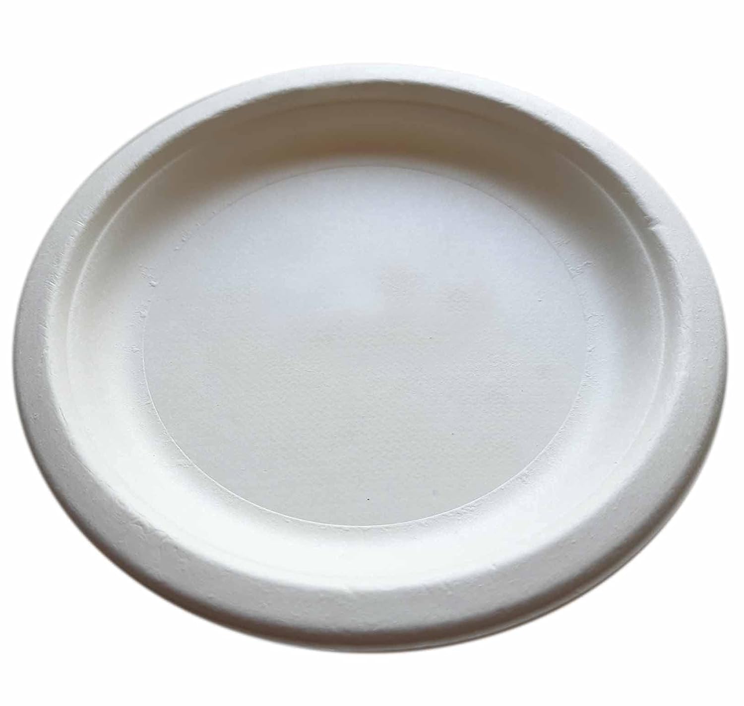 Ecolates Natural Disposable & Compostable 100% Eco-Friendly 07 Inch" Round Party Plate made from Sugarcane Bagasse Pulp(Pack Of 25 Plates)