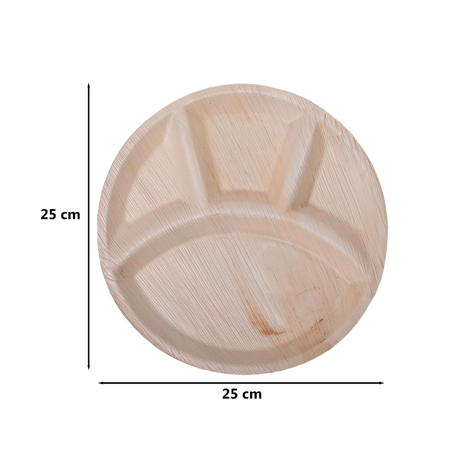 Areca Leaf Natural Disposable & Compostable 100% Eco-Friendly 12 Inch" 4 Compartment Round Party Plate (Pack Of 10 Plates)