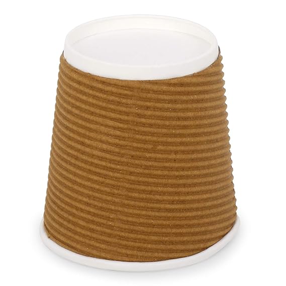 150ml Brown Ripple Paper Cups (50 pcs) – Hot & Cold Drinks