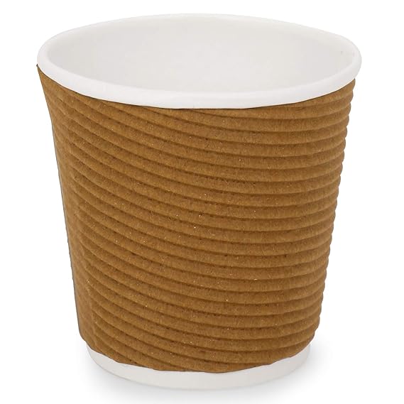 150ml Brown Ripple Paper Cups (50 pcs) – Hot & Cold Drinks