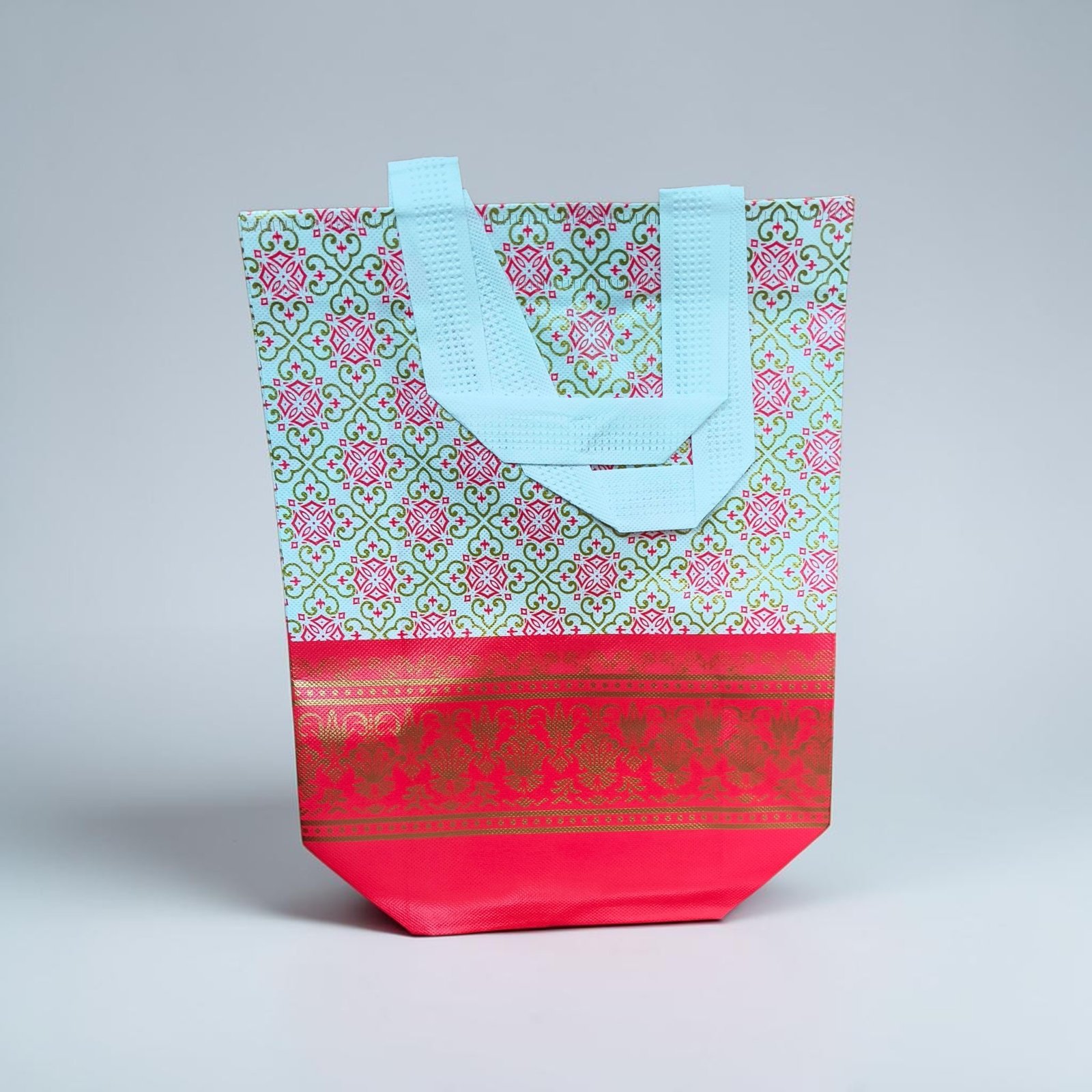 Small Canvas Fabric Carry Bags for Return Gifts, Weddings & Festivals – Small Size, 9.5 (W) × 9.5 (H) × 4 (Side Gusset) Inches, Pack of 25